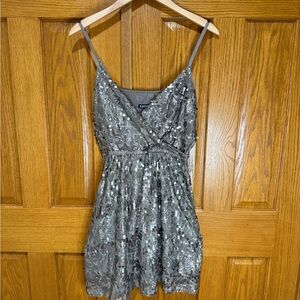 Express Silver Sequin Top